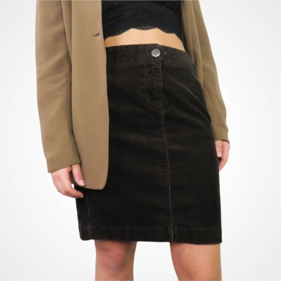 J. Crew Dresses & Skirts - J. Crew Stretch Black Corduroy Pencil Skirt